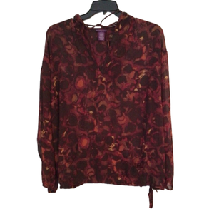 Beverly Drive Burgundy Floral Hooded Blouse. Size 20/22.